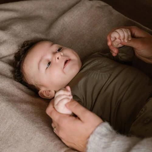 Dirkje baby longsleeve met printopdruk groenbruin Jongens Stretchkatoen Ronde hals 56 - Foto 2