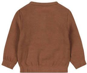 Dirkje baby sweater bruin Jongens Stretchkatoen Ronde hals Effen