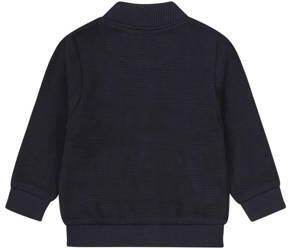 Dirkje baby sweatvest donkerblauw Jongens Katoen Opstaande kraag Effen