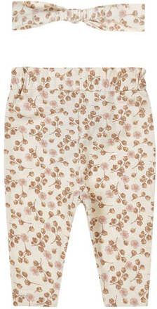 Dirkje baby broek + haarband lichtbruin roze ecru Meisjes Stretchkatoen