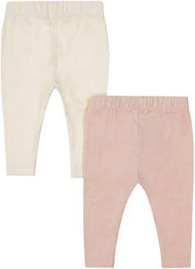 Dirkje babybroek roze ecru (set van 2) Meisjes Stretchkatoen Effen