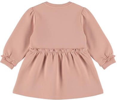 Dirkje bohemian jurk met franjes en tekst roze Meisjes Stretchkatoen Ronde hals - Foto 2