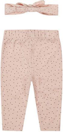 Dirkje baby broek + haarband roze Meisjes Stretchkatoen All over print