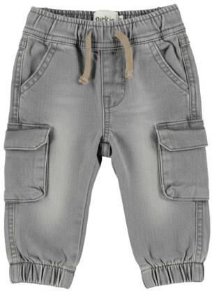 Dirkje cargo jeans denim mid grey Grijs Effen
