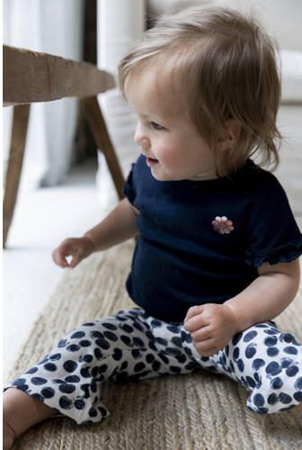 Dirkje flared broek Flared legging met stippen blauw Meisjes Katoen Stip 104 - Foto 2