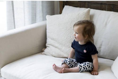 Dirkje flared broek Flared legging met stippen blauw Meisjes Katoen Stip 104 - Foto 3