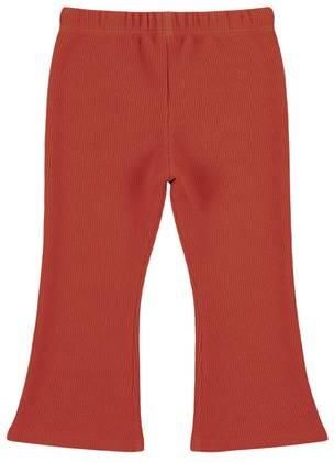 Dirkje flared broek rood Meisjes Stretchkatoen Effen