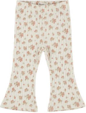 Dirkje gebloemde flared broek wit Meisjes Stretchkatoen Bloemen