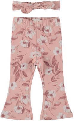 Dirkje gebloemde haarband en legging set roze Meisjes Stretchkatoen All over print