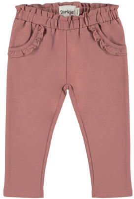 Dirkje katoenen regular fit baby joggingbroek met ruches roze Meisjes Stretchkatoen