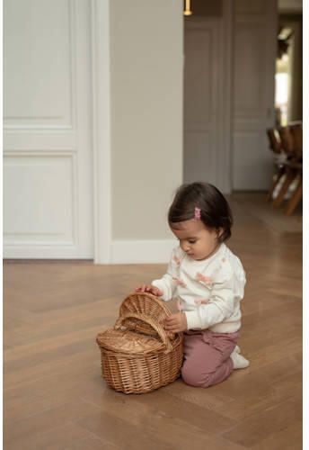 Dirkje katoenen regular fit baby joggingbroek met ruches roze Meisjes Stretchkatoen - Foto 2