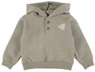 Dirkje oversized hoodie met backprint kaki Sweater Groen Backprint