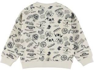 Dirkje oversized sweater met print offwhite zwart Wit All over print - Foto 3