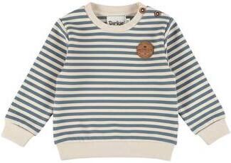 Dirkje rechtvallende gestreepte sweater blauw beige Streep