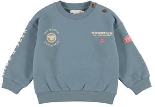 Dirkje rechtvallende sweater met backprint blauw Backprint