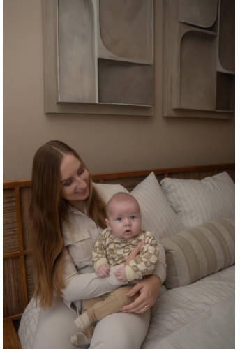 Dirkje rechtvallende sweater met print beige Jongens Stretchkatoen Ronde hals - Foto 2