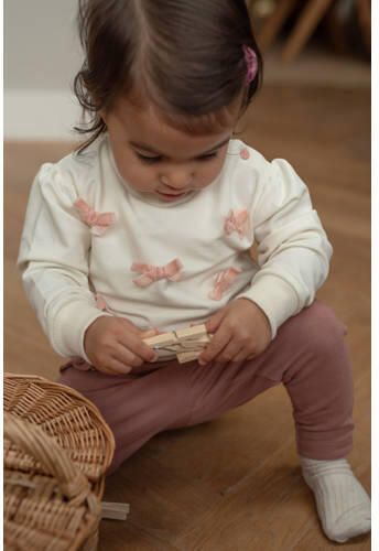 Dirkje rechtvallende sweater met print wit Meisjes Stretchkatoen Ronde hals - Foto 2