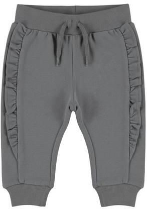 Dirkje regular fit joggingbroek met ruches grijs Meisjes Sweat Effen