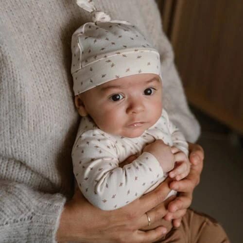 Dirkje romper + broek + muts bruin offwhite Shirt + broek Meisjes Stretchkatoen Ronde hals 50 - Foto 3