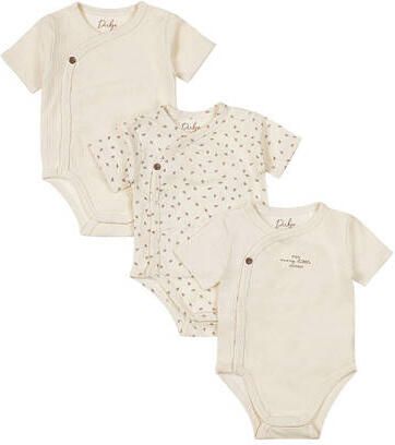 Dirkje romper offwhite (set van 3) Ecru Stretchkatoen V-hals - Foto 2