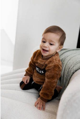 Dirkje sweater + broek bruin zwart Shirt + broek Jongens Polyester Ronde hals 62 - Foto 2
