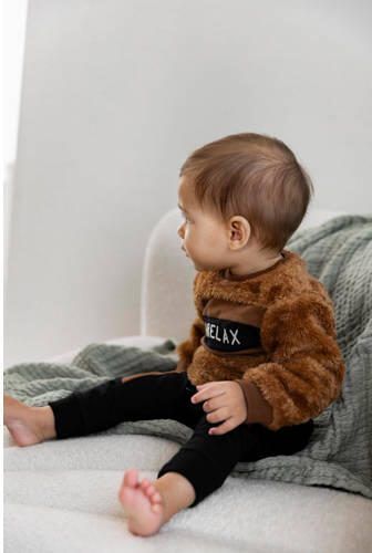 Dirkje sweater + broek bruin zwart Shirt + broek Jongens Polyester Ronde hals 62 - Foto 3