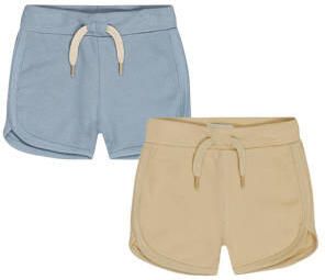 Dirkje sweatshort blauw beige (set van 2) Korte broek Jongens Katoen