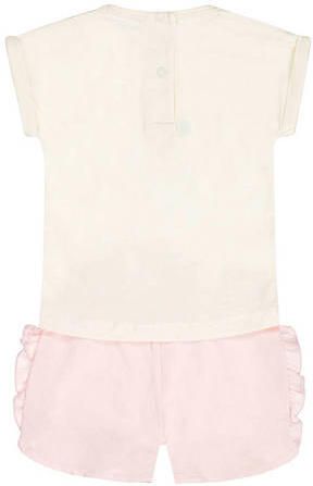 Dirkje T-shirt + korte broek lichtroze ecru Set Meisjes Stretchkatoen Ronde hals - Foto 3