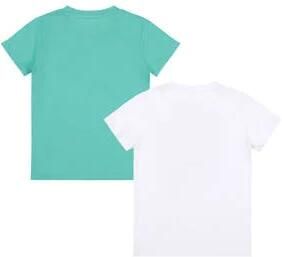 Dirkje T-shirt set van 2 groen wit Jongens Katoen Ronde hals Printopdruk 116