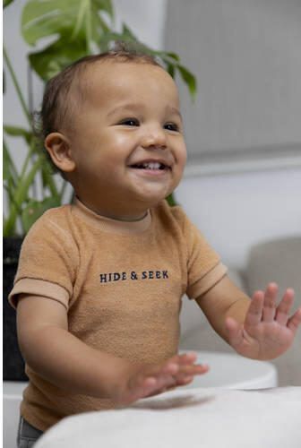 Dirkje T-shirt ss met printopdruk zand Beige Jongens Katoen Ronde hals 110 - Foto 2