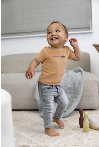 Dirkje T-shirt ss met printopdruk zand Beige Jongens Katoen Ronde hals 110 - Foto 3