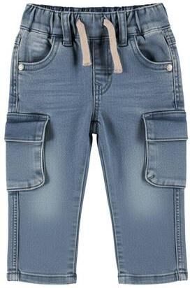 Dirkje tapered cargo jeans denim mid. blue Blauw Jongens Katoen Effen