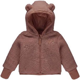 Dirkje teddy jas bruin Meisjes Polyester Capuchon Effen