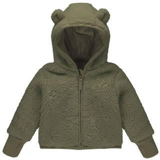 Dirkje teddy jas groen Jongens Polyester Capuchon Effen