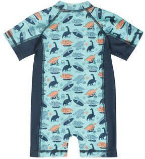 Dirkje UV zwempak donkerblauw aquablauw multicolor UV shirt Jongens Polyester Opstaande kraag 110 116 - Foto 1