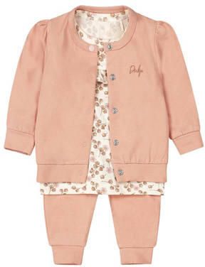 Dirkje vest + longsleeve + broek roze offwhite Set Meisjes Stretchkatoen Ronde hals - Foto 2