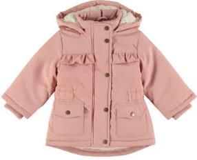Dirkje winterparka roze Jas Meisjes Polyester Capuchon Effen