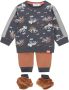 Dirkje newborn baby sweater + broek + sokken donkerblauw bruin - Thumbnail 2