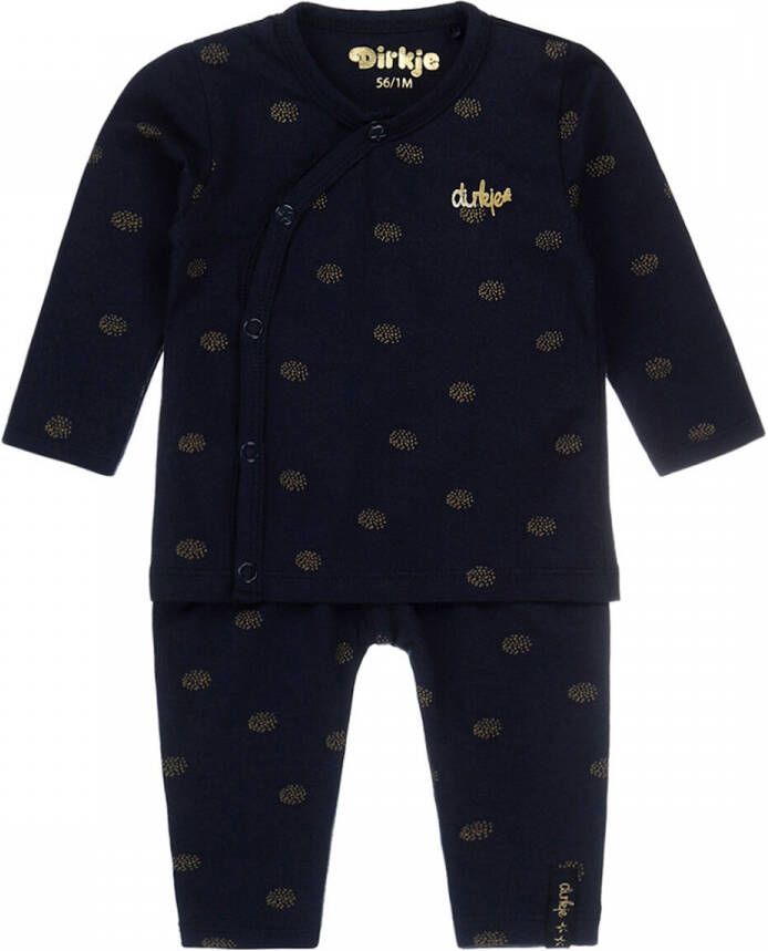Dirkje baby shirt + broek van katoen donkerblauw All over print 44