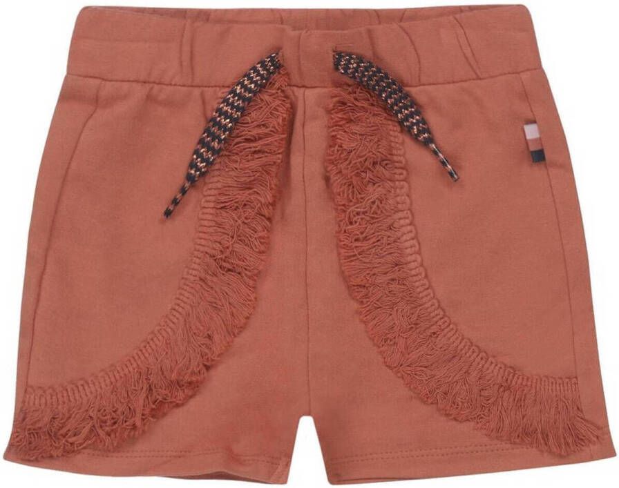 Dirkje straight fit short bruin Korte broek Meisjes Stretchkatoen Effen 56