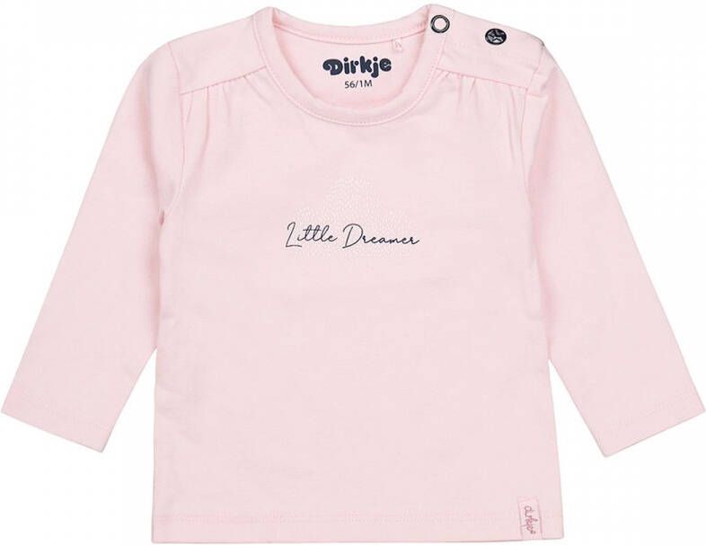 Dirkje baby longsleeve met biologisch katoen lichtroze donkerblauw