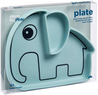 Done by Deer Silicone Stick&Stay plate Elphee Blue Bord