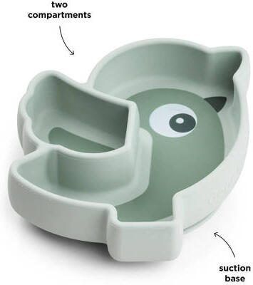 Done by Deer Silicone Stick&Stay snack plate Birdee Green Bord - Foto 3