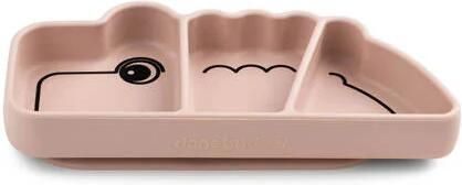 Done by Deer siliconen Stick&Stay snackplate Croco Bord Roze