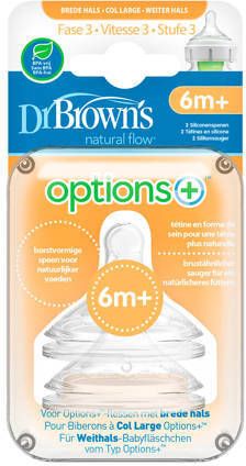 Dr. Brown's Options + Speen Fase 3 Brede Halsfles (2 st) Transparant