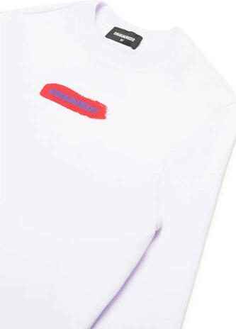 Dsquared sweater FELPA met logo wit Logo 164 | Sweater van - Foto 2
