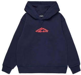 Dsquared2 hoodie donkerblauw Sweater Jongens Katoen Capuchon Tekst