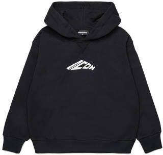 Dsquared2 hoodie zwart Sweater Jongens Katoen Capuchon Tekst