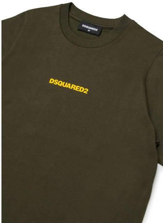 Dsquared2 T-shirt donkergroen Jongens Katoen Ronde hals Tekst - Foto 2