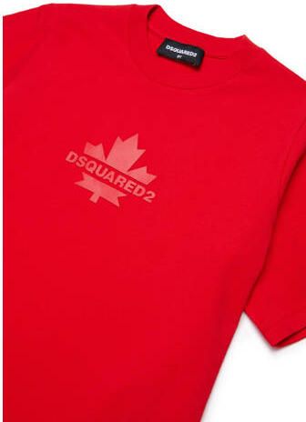 Dsquared2 T-shirt rood Jongens Katoen Ronde hals Printopdruk - Foto 2